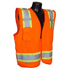 Radians Sv46Om Class 2 Surveyor Breakaway Safety Vest - Orange, Medium, 1/Each