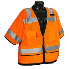 Radians Sv59-3Zod-L Class 3 Heavy Duty Surveyor Safety Vest - Orange, Large, 1/Each