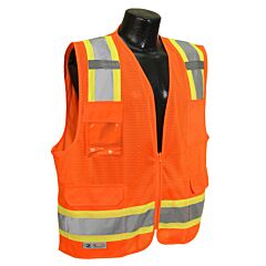 Radians Sv6-2Zom-S Class 2 Two Tone Surveyor Safety Vest - Orange, Small, 1/Each