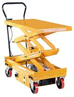 Vestil Cart-1000-Dc Steel Dc Powered Hydraulic Single Scissor Cart 20-1/2" X 39-3/4" 1000 Lb. Capacity, Yellow