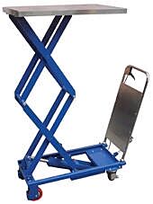 Vestil Cart-200-D Steel Double Scissor Steel Cart With Foot Pump 17-1/2" X 27" 220 Lb. Capacity, Silver
