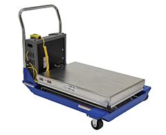 Vestil Cart-23-10-Dc-Pss Partially Stainless Steel Dc Powered Scissor Cart 36" X 24" 1000 Lb. Capacity, Blue / Yellow