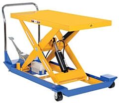 Vestil Cart-23-10-M Steel Foot Pump Scissor Cart 36" X 24" 1000 Lb. Capacity, Blue / Yellow
