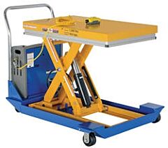 Vestil Cart-24-10-Dc Steel Dc Powered Scissor Cart 48" X 24" 1000 Lb. Capacity, Blue / Yellow