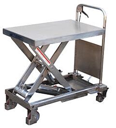 Vestil Cart-400-Pss Partially Stainless Steel Hydraulic Elevating Cart 17-1/2" X 27-1/2" 400 Lb. Capacity, Silver