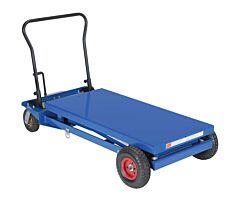 Vestil Cart-Pn-1000 Steel Rough Terrain Elevating Cart 24" X 48" 1000 Lb. Capacity, Blue