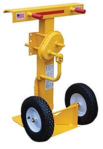 Vestil Cj-Beam-Pn Steel Stabilizing Jack With Pneumatic Wheels 50000 Lb. Capacity, Yellow