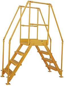 Vestil Col-5-46-33 Steel Crossover Ladder 5 Step 23-1/2" X 48" 500 Lb. Capacity, Yellow