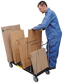 Vestil Ctpt-1844-Ck Steel Portable Carton Cart With Dividers 44" X 18" X 30" 400 Lb. Capacity, Black