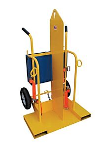 Vestil Cyl-2-Fp-Ff Steel Fire Proof Welding Torch Cart With Foam Filled Wheels 34-3/8" X 40-1/4" X 66-3/8" 500 Lb. Capacity, Yellow