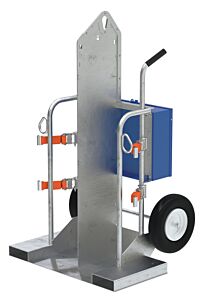 Vestil Cyl-2-G Galvanized Welding Cylinder Torch Cart 34-9/16" X 40-1/4" X 66-3/8" 500 Lb. Capacity, Silver