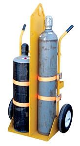 Vestil Cyl-Eh-Ff Steel Torch Cart-Lift Eye With Foam Filled Wheels 22-13/16" X 34-1/2" X 66-3/8" 500 Lb. Capacity, Yellow