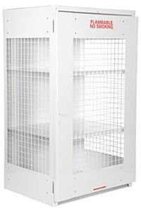 Vestil Cyl-Ex-18-E Steel Propane Exchange Cylinder Storage Cabinets With Mesh Door 18 Cylinder Capacity, White