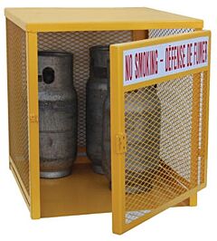 Vestil Cyl-Lp-16-Ca Steel Canadian Lp Cylinder Storage Cabinet 32" X 60" X 68-1/4" 16 Cylinder Capacity, Yellow
