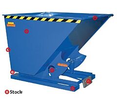 Vestil D-50-Md-Sr Steel Medium Duty Self Dumping Hopper 1/2 Cubic Yard 4000 Lb. Capacity, Soda Red