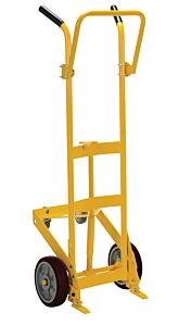 Vestil Dbt-4Rs-Po Steel Drum Truck With 2 Rigid/2 Swivel Poly Wheels 1000 Lb. Capacity, Yellow