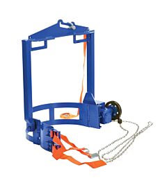 Vestil Dct-2000 Steel Hoist Mounted Drum Carrier/Rotator 55 Gallon 2000 Lb. Capacity, Blue