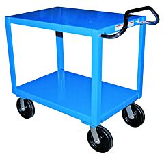 Vestil Dh-Ph4-3060 Steel 30" X 60" Platform Heavy Duty Ergo Handle Cart With Gfn Casters 4000 Lb. Capacity, Blue