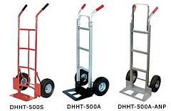 Vestil Dhht-500S-Hr Steel Dual Handle Hand Truck With Hard Rubber Wheels 17-1/2" X 21" X 44-1/2" 500 Lb. Capacity, Silver