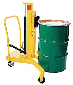 Vestil Drum-55-Fsp Steel Portable Drum Jack Accepts 30 And 55 Gallon Steel, Fiber, And Plastic Drums 800 Lb. Capacity, Yellow