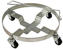 Vestil Drum-Drh-Hr Steel Mobile Drum Dolly With Handle 30-7/8" X 30-7/8" X 6-1/4" 1000 Lb. Capacity, Silver