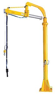 Vestil Dsj-300 Steel Air Balance Jib Lifter Floor Mounted Maximum Arm Length, 92" 250 Lb. Capacity, Yellow