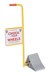 Vestil Ealum-7-Hs Aluminum Wheel Chock With Handle And Sign 11-7/8" X 21-3/16" X 37-9/16" Silver/Yellow