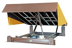 Vestil Eh-75-30 Steel Electric Hydraulic Dock Leveler 84"W X 50"L X 23-1/2"D Pit Dimensions, 30000 Lb. Capacity, Brown/Yellow