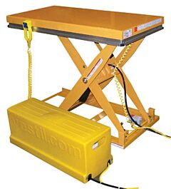 Vestil Ehlt-Ws-2448-1.5-36 Steel Work Station Electric Hydraulic Scissor Table 24" X 48" 1500 Lb. Capacity, Yellow