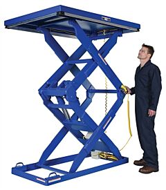 Vestil Ehltd-1-70 Steel Double Scissor Lift Table 70" Height 1000 Lb. Capacity, Blue