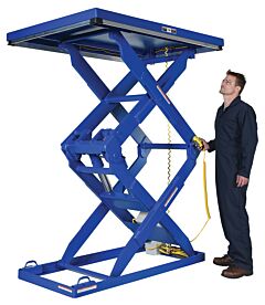 Vestil Ehltd-4848-2-70 Steel Double Leg Scissor Lift Table 48" X 48" 2000 Lb. Capacity, Blue