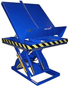 Vestil Ehltt-3648-2-47 Steel Lift And End Tilt Scissor Table 36" X 48" 2000 Lb. Capacity, Blue