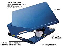 Vestil Emc-4848-4 Steel Electric Hydraulic Corner Tilters 48" X 48" 4000 Lb. Capacity, Blue