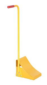 Vestil Fab-11-Ergo Fabricated Steel Wheel Chock With Ergonomic Handle 10-3/4" Length, Yellow