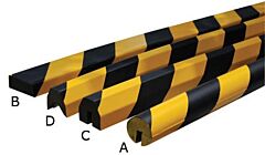 Vestil Feg-C Polyurethane Foam Edge Guard 5/16" Slot Width Black / Yellow