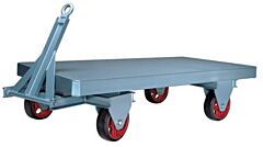 Vestil Fwst-48-10P Steel Fifth Wheel Steer Trailer With Polyurethane Wheels 48" X 96" 10000 Lb. Capacity, Gray