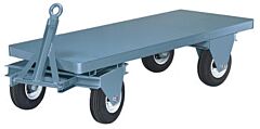 Vestil Fwst-48-4Pnu Steel Fifth Wheel Steer Trailer With Pneumatic Wheels 48" X 96" 4500 Lb. Capacity, Gray