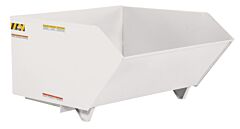 Vestil H-150-Hd-Wht Steel Heavy Duty Low Profile Self Dumping Hopper 1-1/2 Cubic Yard 6000 Lb. Capacity, White