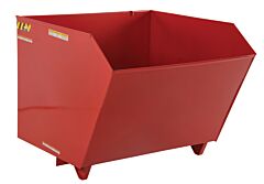 Vestil H-25-Hd-Sr Steel Heavy Duty Low Profile Self Dumping Hopper 1/4 Cubic Yard 6000 Lb. Capacity, Red