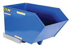 Vestil H-50-Hd Steel Heavy Duty Low Profile Self Dumping Hopper 1/2 Cubic Yard 6000 Lb. Capacity, Blue
