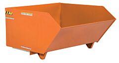 Vestil H-50-Md-Org-C Steel Medium Duty Low Profile Self Dumping Hopper 1/2 Cubic Yard 4000 Lb. Capacity, Orange