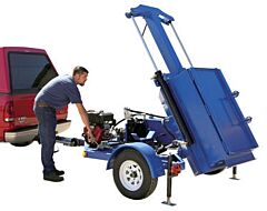 Vestil Hdc-900-Gpt Steel Mobile Gasoline Powered Drum Crusher 138-3/8" X 83-1/4" X 105-5/8" Blue