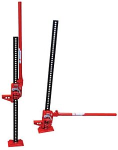 Vestil Hdfj-48 Cast Iron Heavy Duty Ratchet Farm Jack 42" Raised Height 7,000 Lb. Capacity, Red