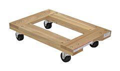 Vestil Hdof-1624-9-Nm Hardwood Open Deck Dolly With Non Marking Casters 24" X 16" X 5-1/2" 900 Lb. Capacity