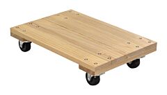 Vestil Hdos-1624-9-Nm Hardwood Solid Deck Dolly With Non Marking Casters 24" X 16" X 6-3/16" 900 Lb. Capacity