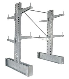 Vestil Hdu-C-8-24-G-Set Steel Heavy Duty Cantilever Rack Kit With 24" Arm Set 86,000 Lb. Capacity, Silver