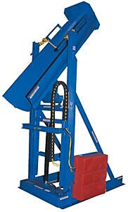 Vestil Hld-116-10-S Steel Stationary Lift And Dump Hydraulic Drum Dumper 116 In Dump Height 1,000 Lb. Capacity, Blue / Yellow