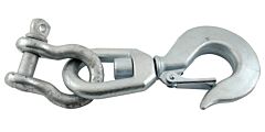 Vestil Hook-S-10 Steel Swivel Hook With Shackle 10,000 Lb. Capacity, Silver