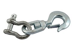 Vestil Hook-S-6 Steel Swivel Hook With Shackle 6,000 Lb. Capacity, Silver