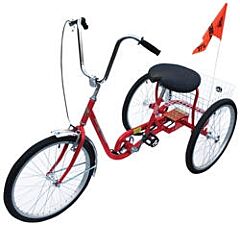 Vestil Ibike-3-Dc-R Standard Industrial Bicycle 250 Lb. Capacity, Red